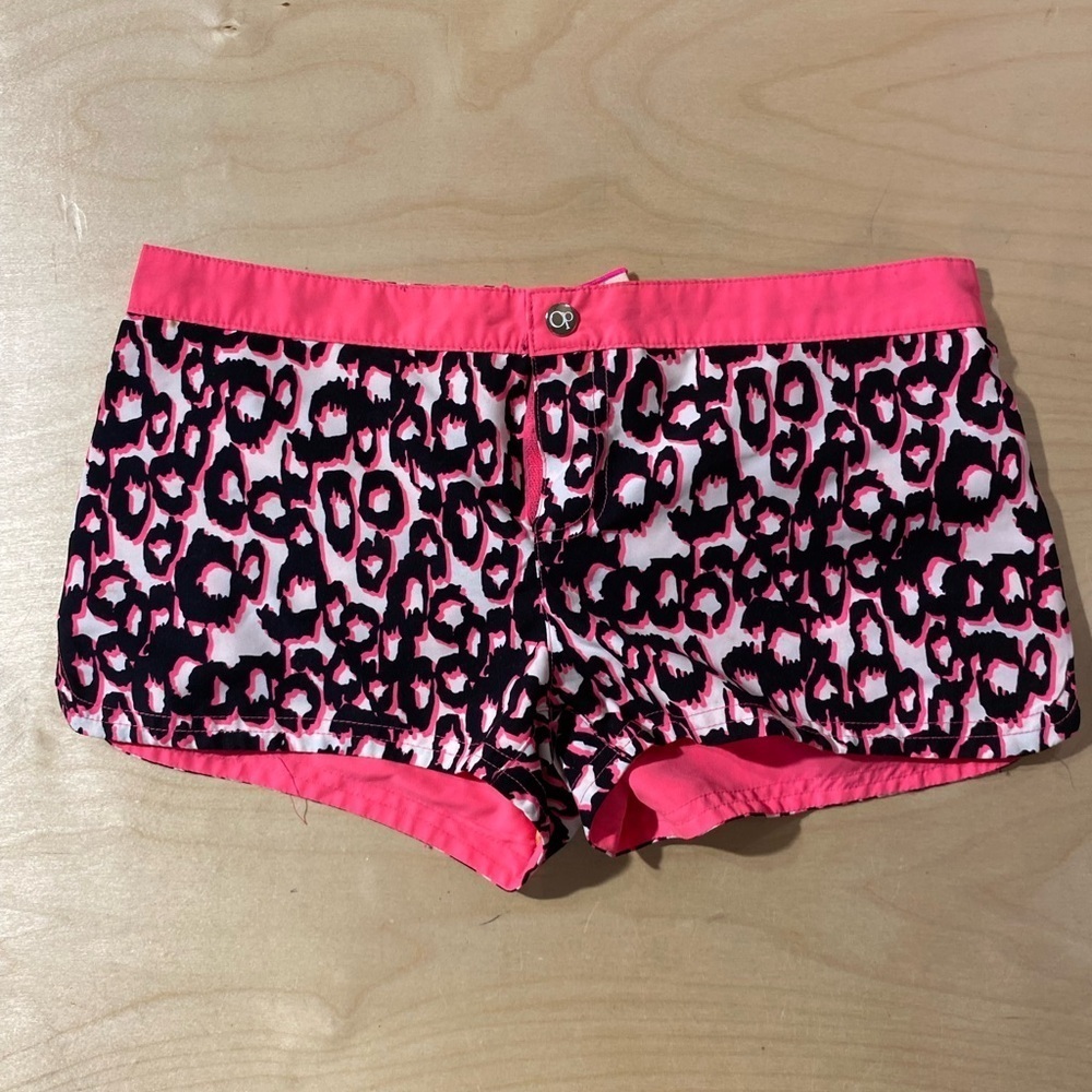 OP Pink Leopard Print Women's Shorts Small (3-5)  NI